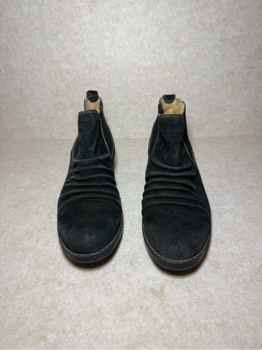 Montana Artisan Crafted Black Leather Suede Ankle Boots Booties Size 7 1/2 M